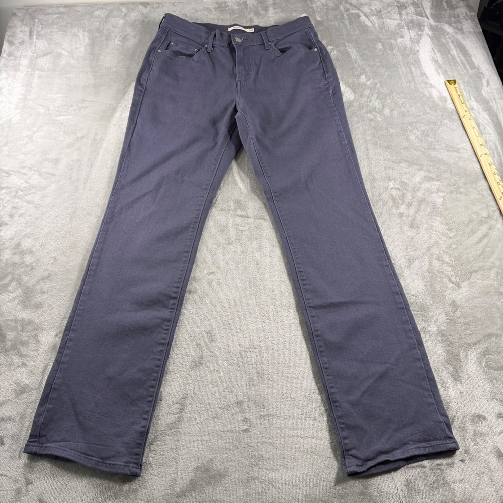 Levis 505 Straight Leg Pants Mens 30x32 Charcoal Gray Cotton Blend Stretch